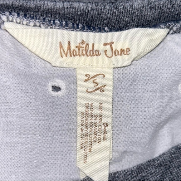 Matilda Jane Top In The Clouds Eyelet Tie Back Half Sleeve Pullover Crewneck - Picture 11 of 14